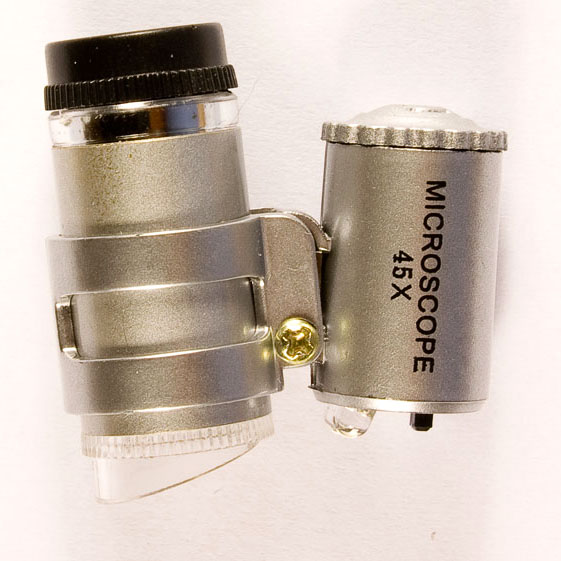 Lupp/ fickmikroskop 45x förstoring, LED belysning