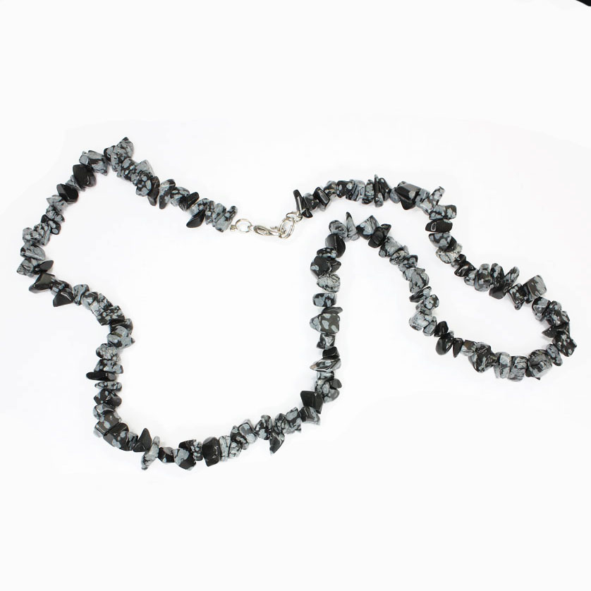 Snöflinge obsidian -halsband 45 cm