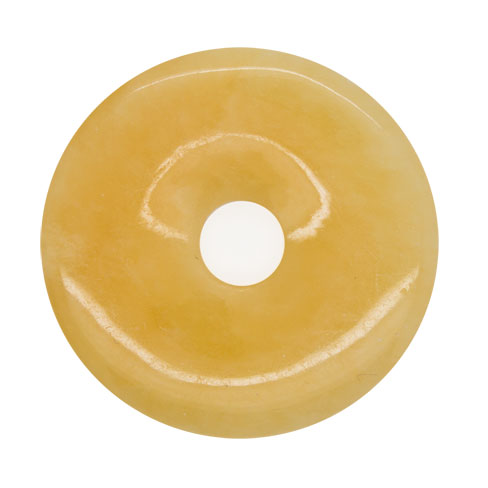 Gul kalcit donut 30 mm