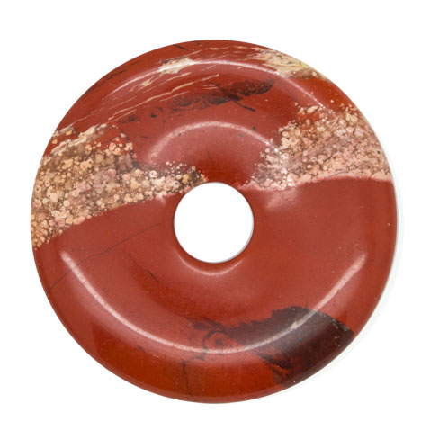 Röd jaspis donut 30 mm
