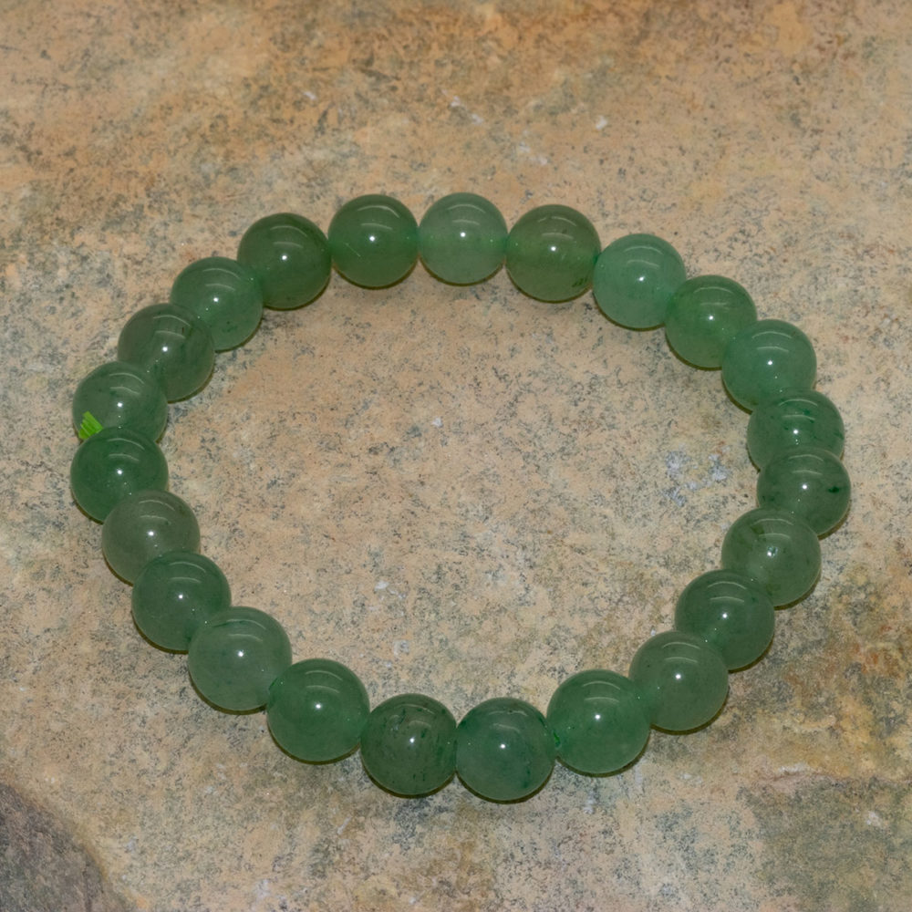 Grön aventurin- armband. 8 mm runda stenar
